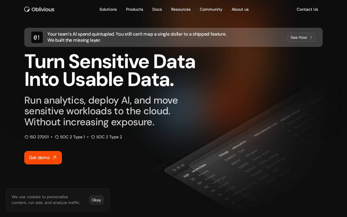 Oblivious Acquired website preview