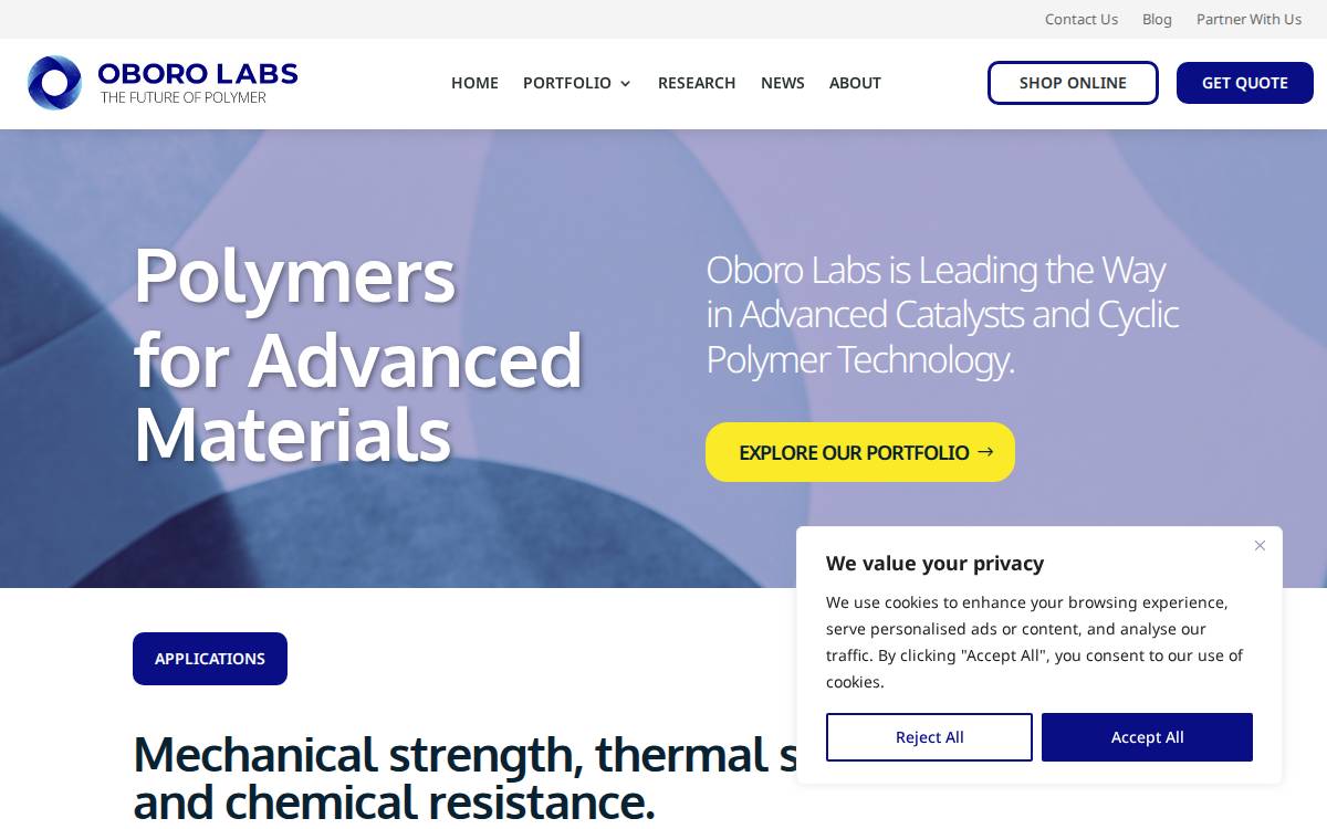 Oboro Labs website preview