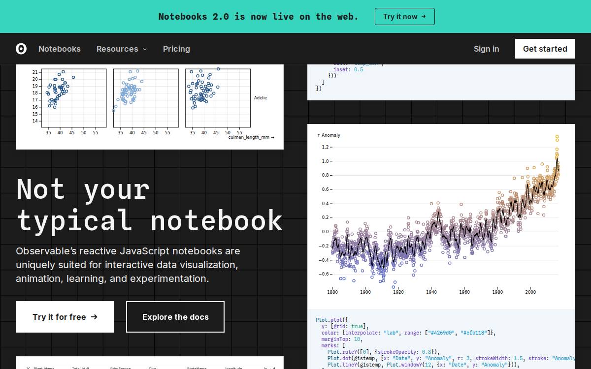 Observable website preview