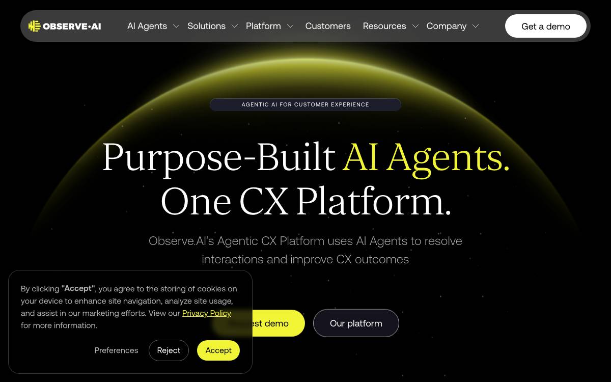 Observe.AI website preview