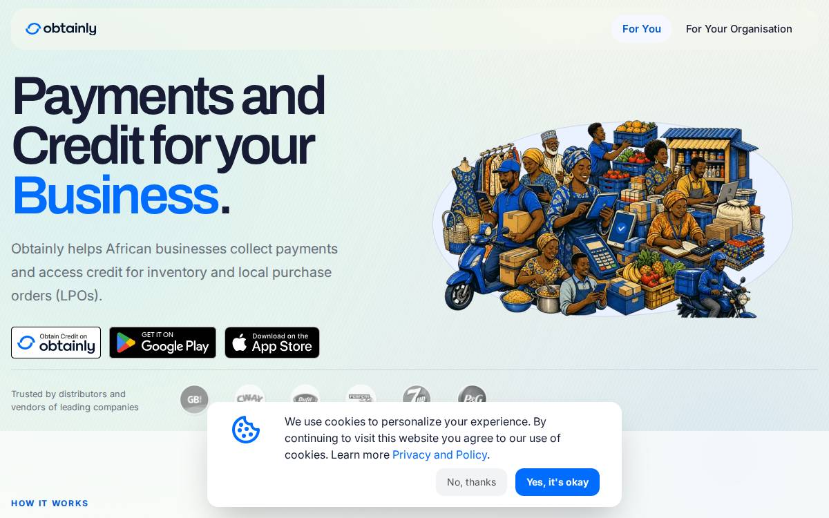 Obtainly website preview