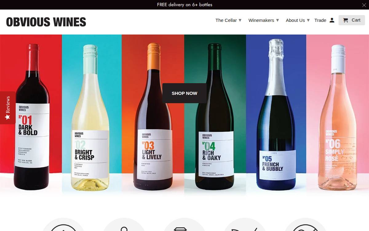 Obvious Wines website preview