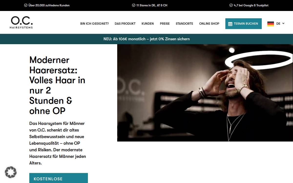 OC Hair Systems website preview