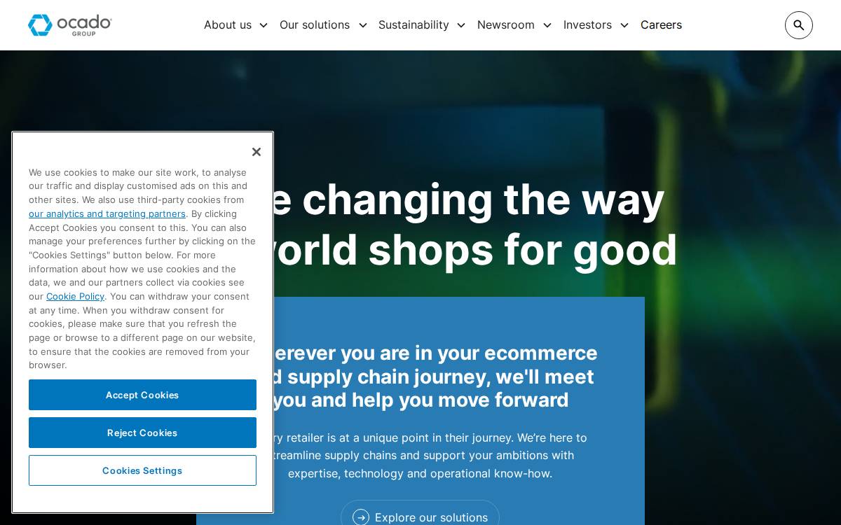 Ocado Group website preview
