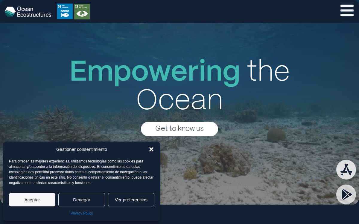 Ocean Ecostructures website preview