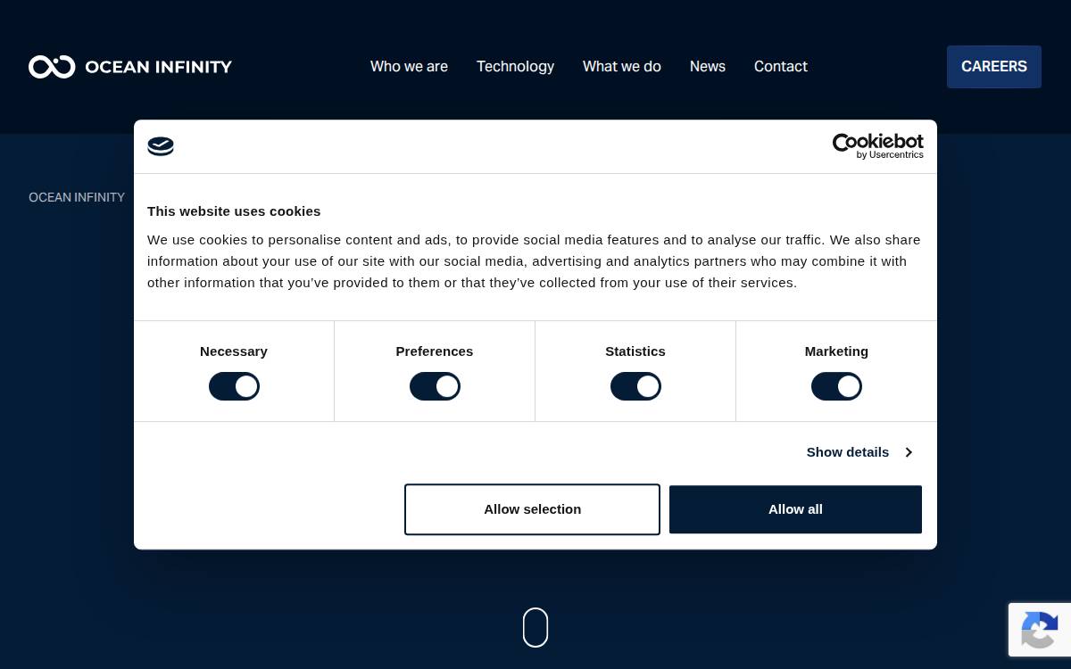 Ocean Infinity website preview