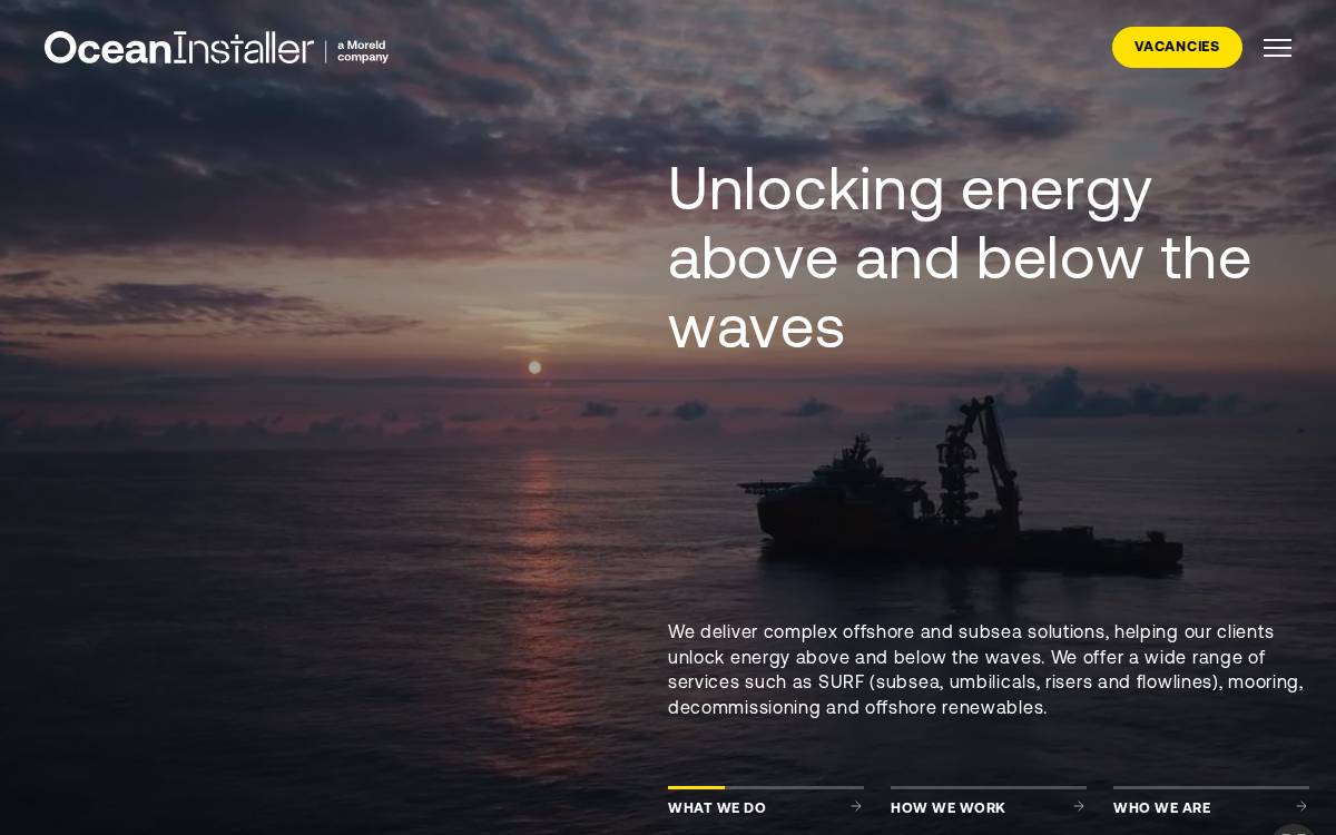 Ocean Installer website preview