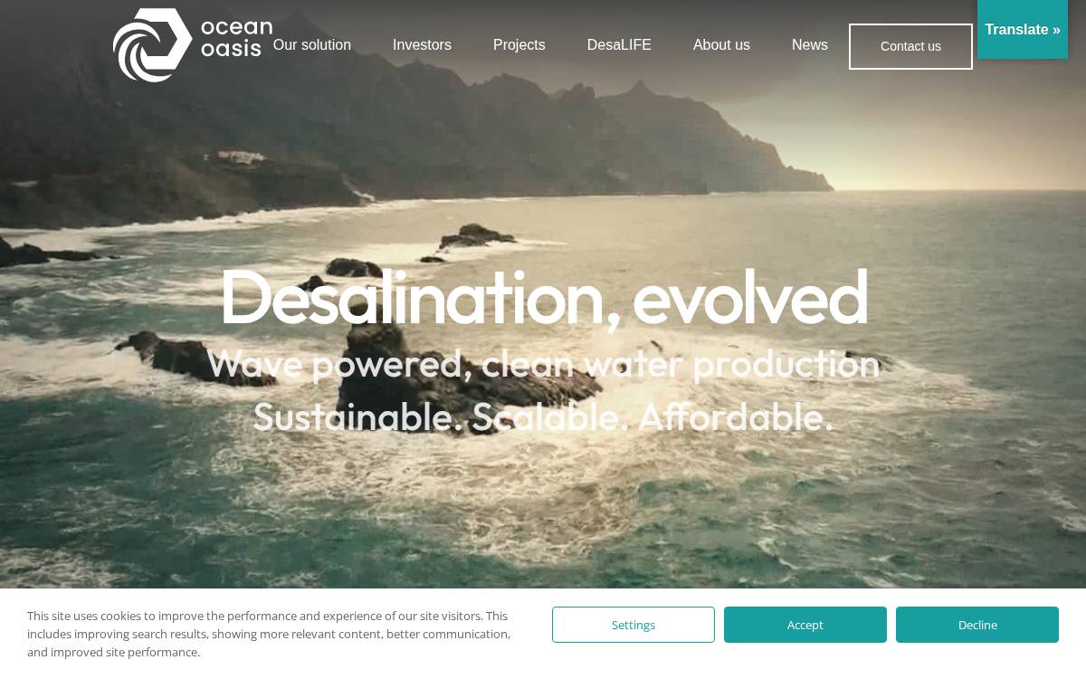 Ocean Oasis website preview