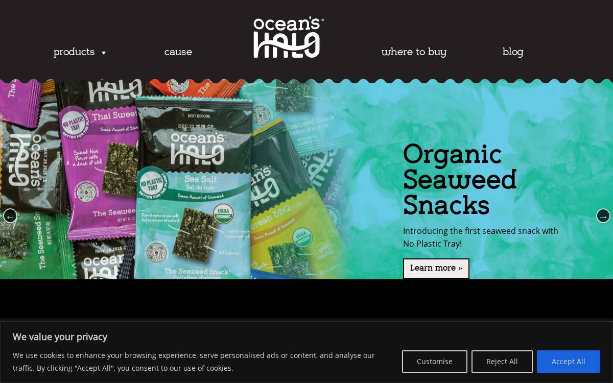 Ocean's Halo website preview