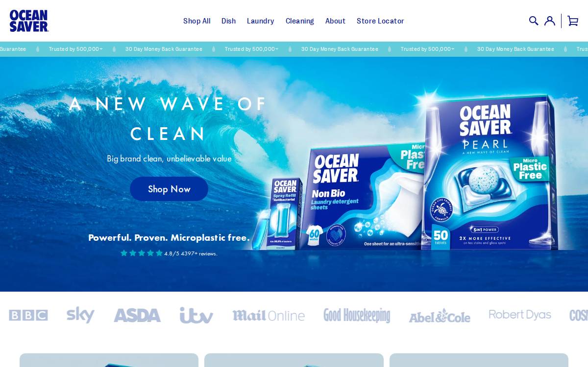 Ocean Saver website preview