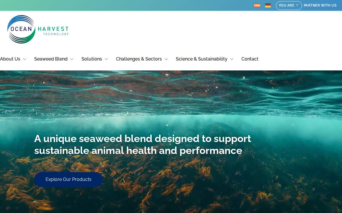 OCEAN HARVEST TECHNOLOGY website preview