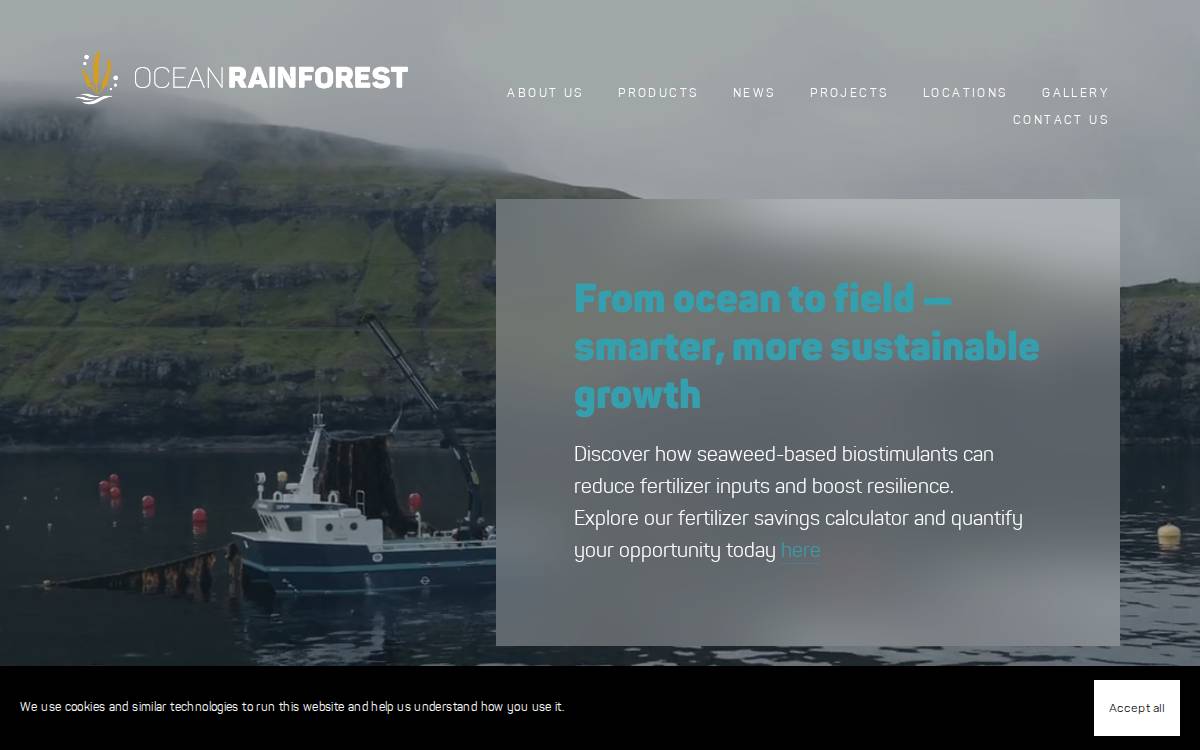 Ocean Rainforest website preview