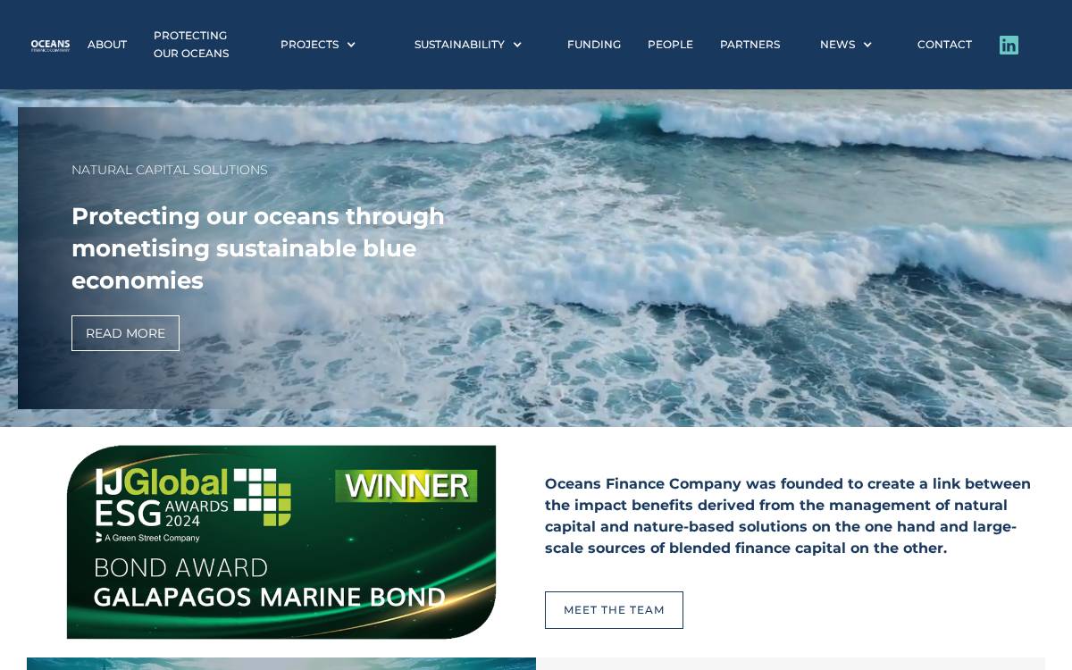 Oceans Finance Company website preview