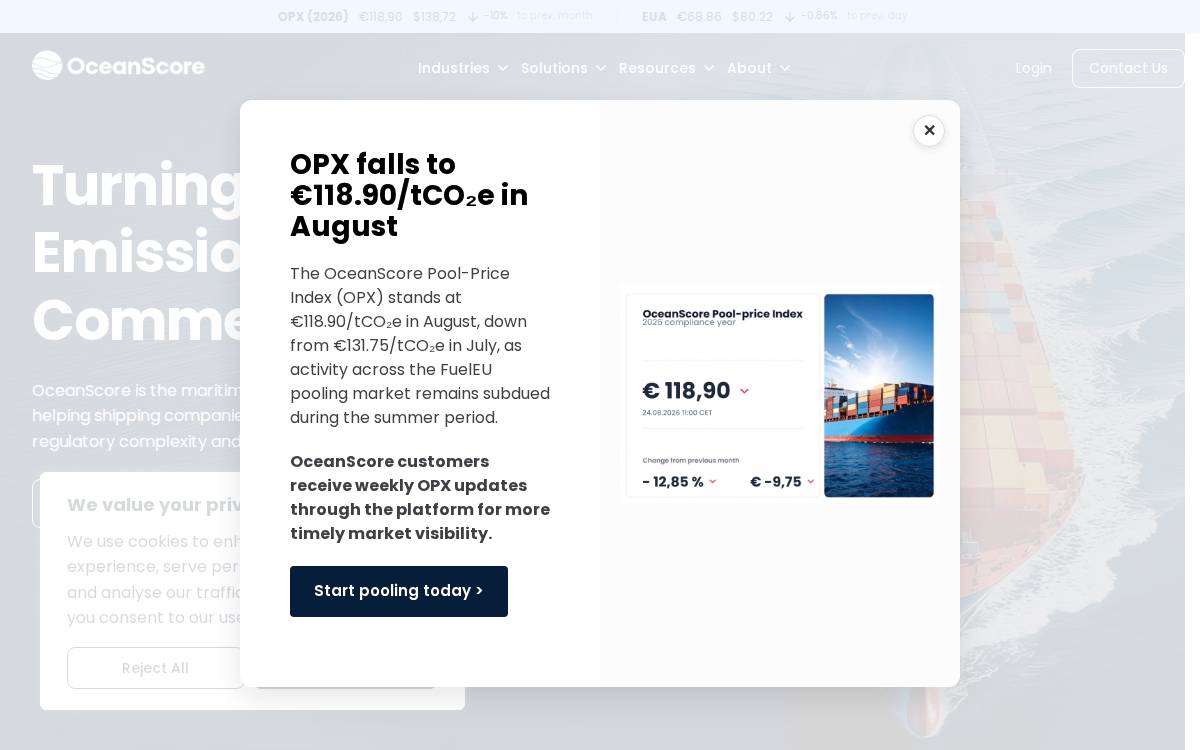 Oceanscore website preview