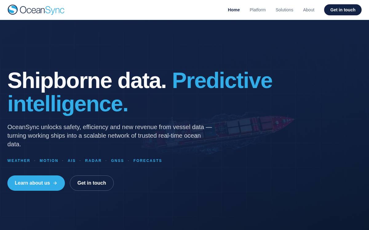 OceanSync website preview