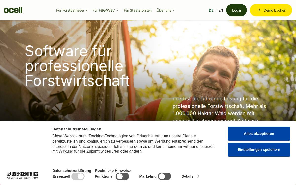 OCELL website preview