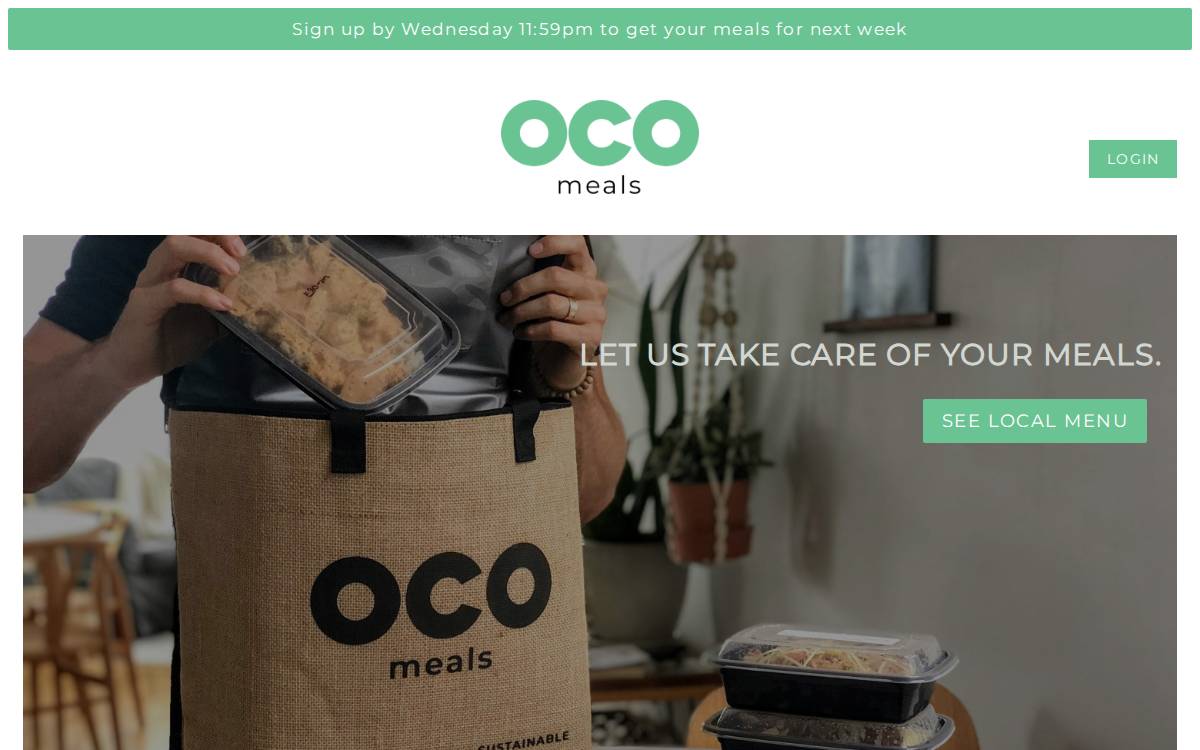Oco Meals website preview