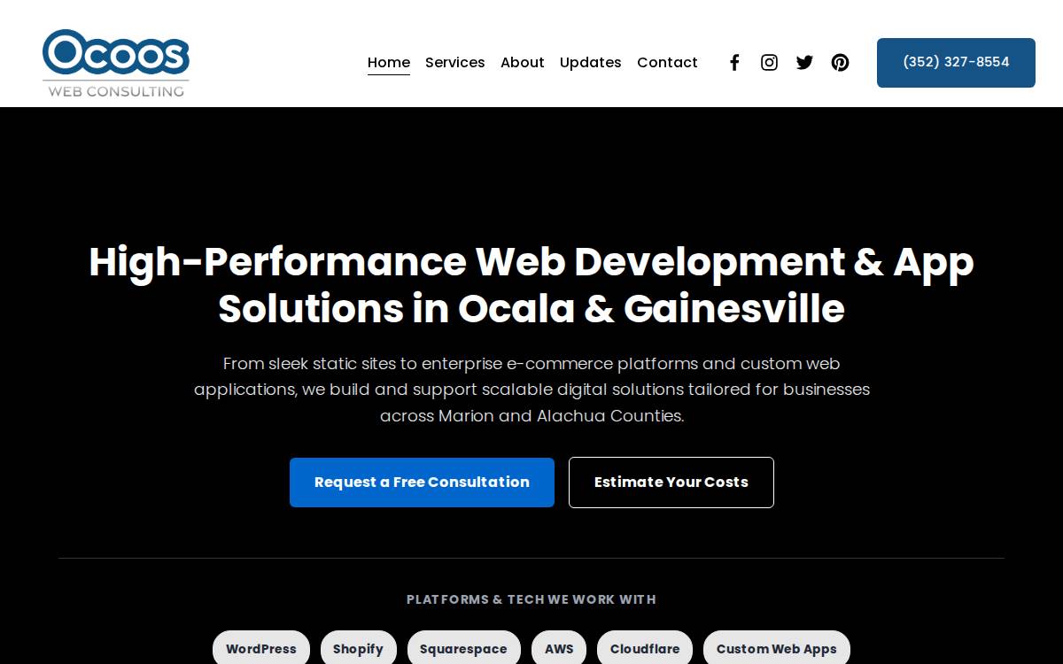 ocooswebconsulting website preview