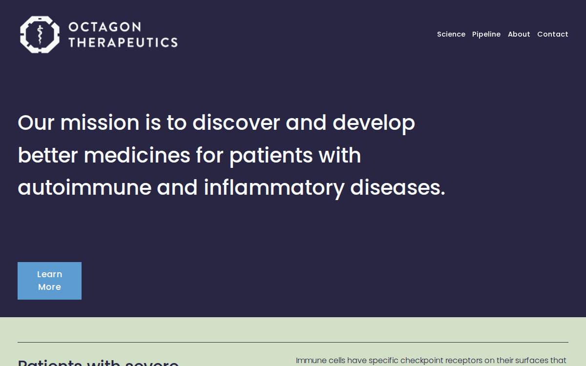 Octagon Therapeutics website preview