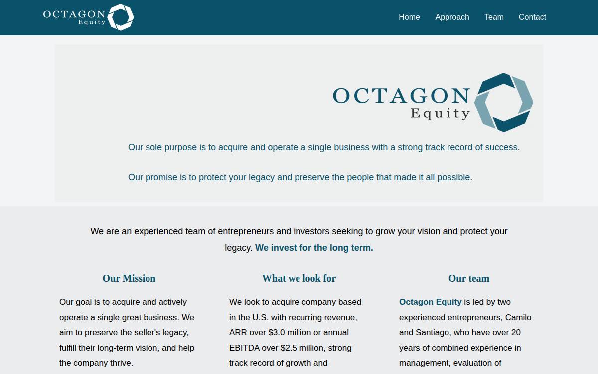 Octagonequity website preview