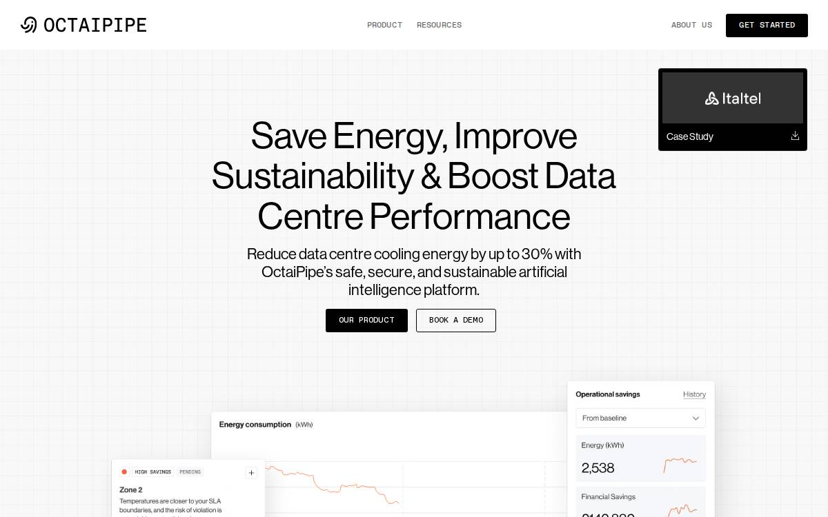 OctaiPipe - company website preview