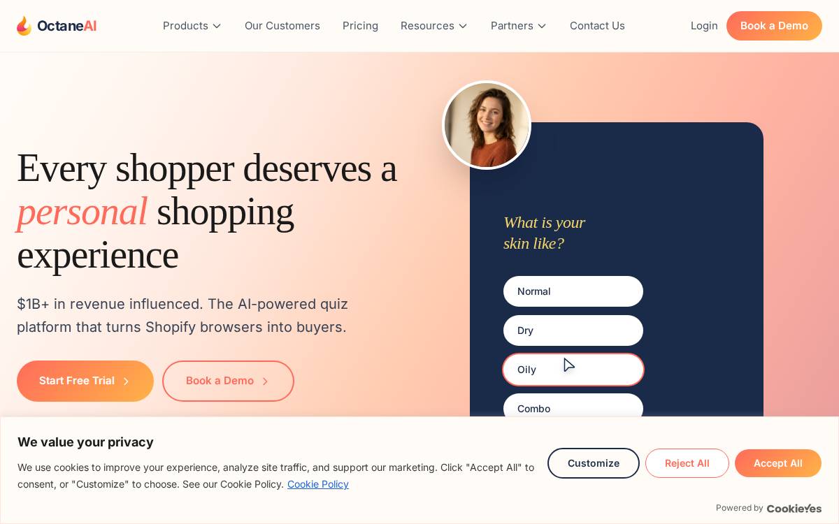 Octane AI website preview
