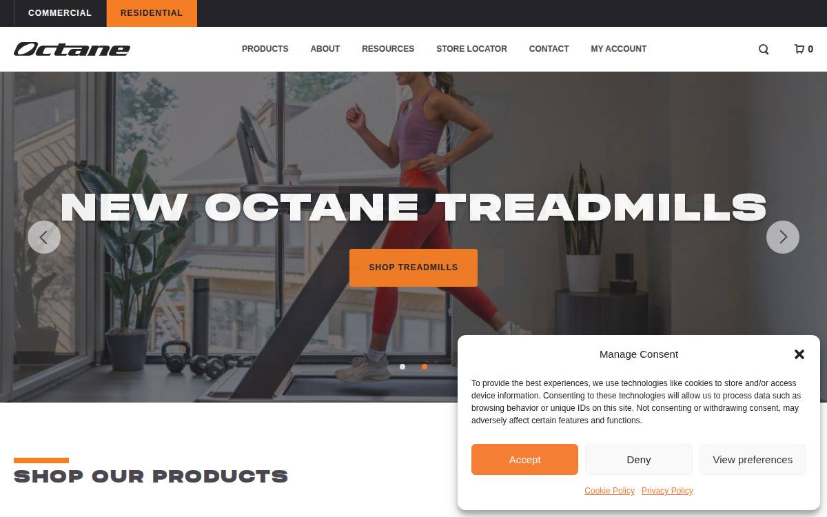 Octane Fitness website preview