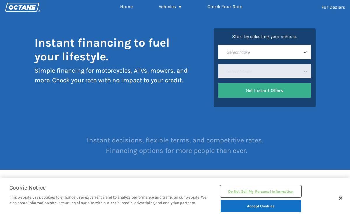 Octane Lending website preview