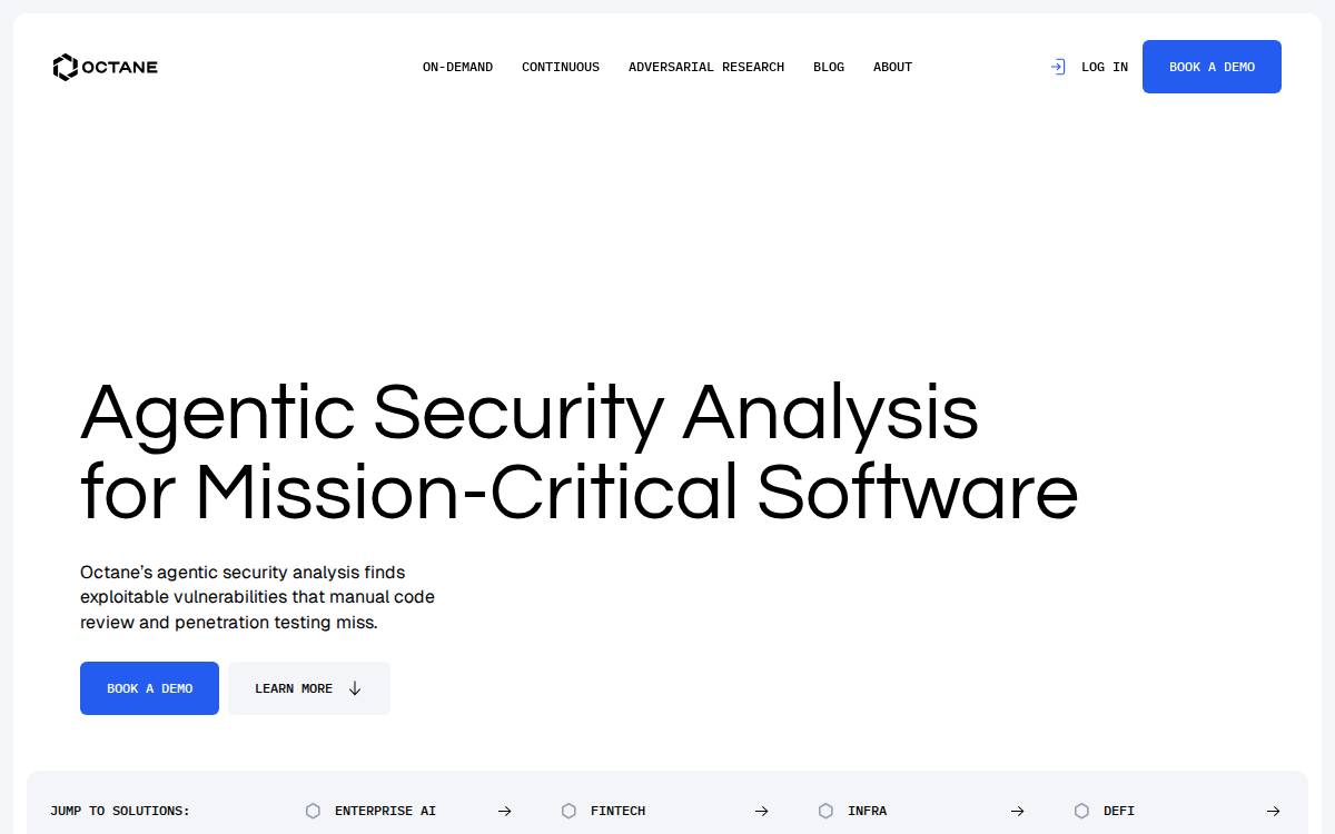 Octane Security website preview