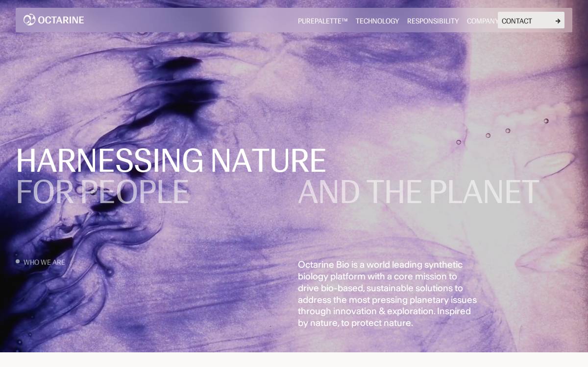Octarine Bio website preview