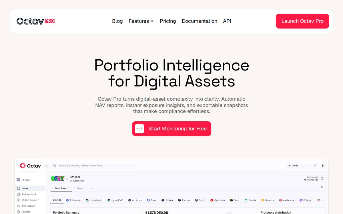 Octav website preview