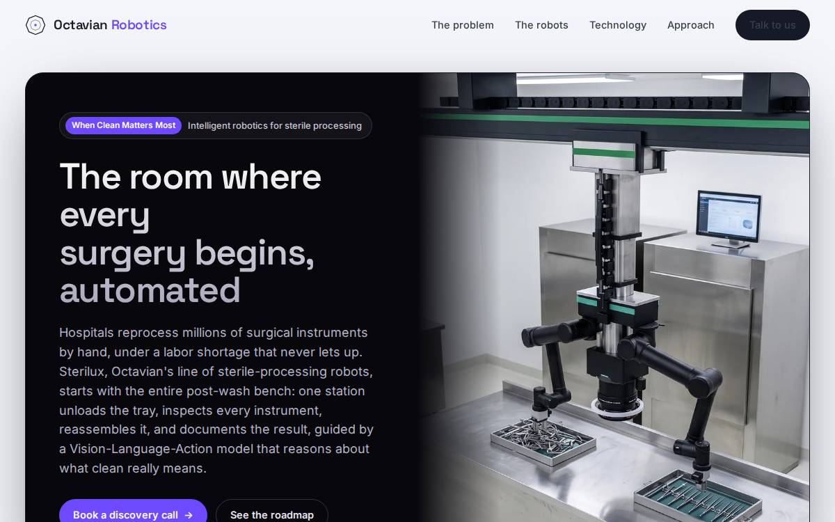 Octavian Robotics website preview