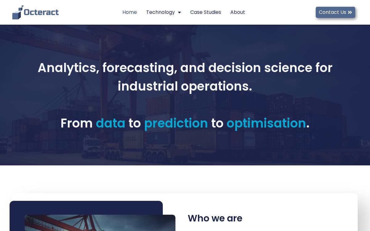 Octeract website preview
