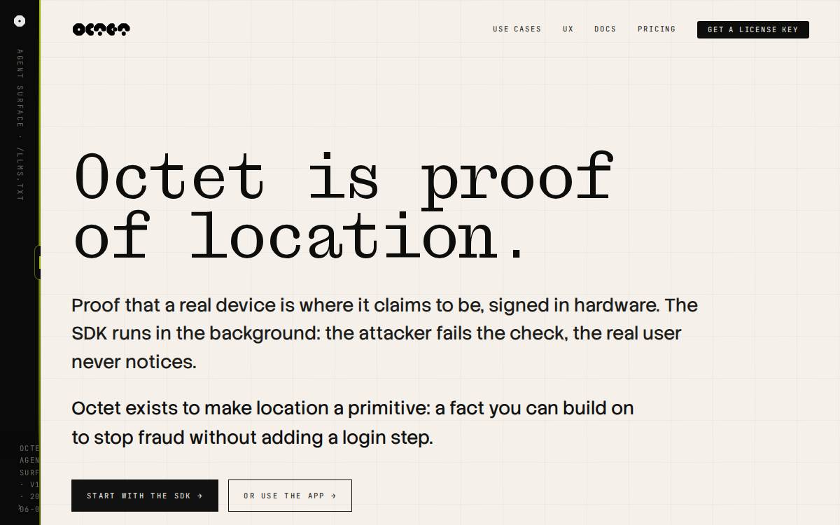 Octet website preview