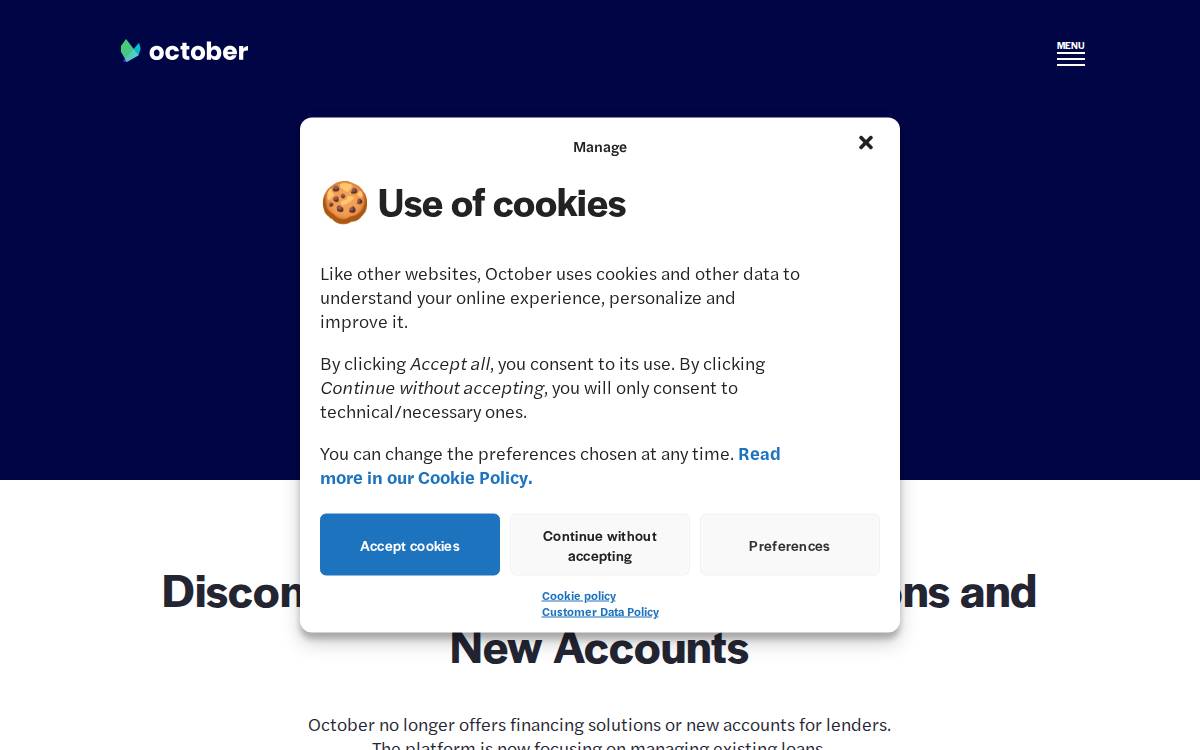 October website preview