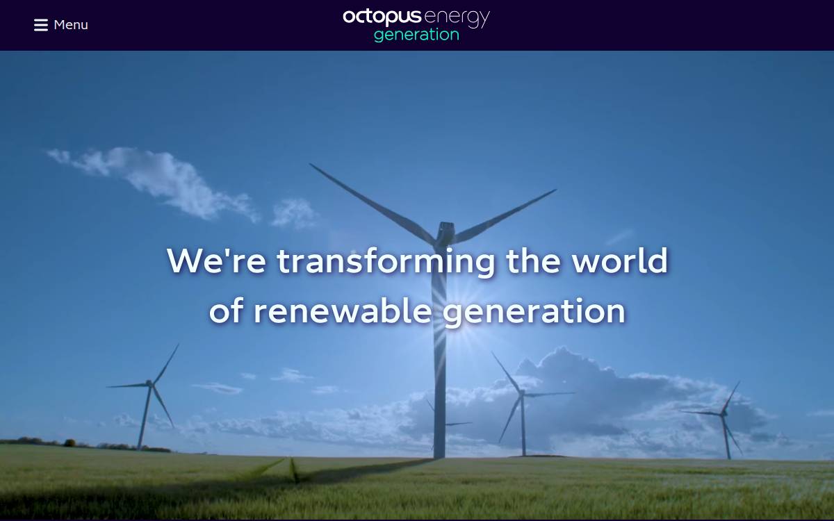 Octopus Energy Generation website preview