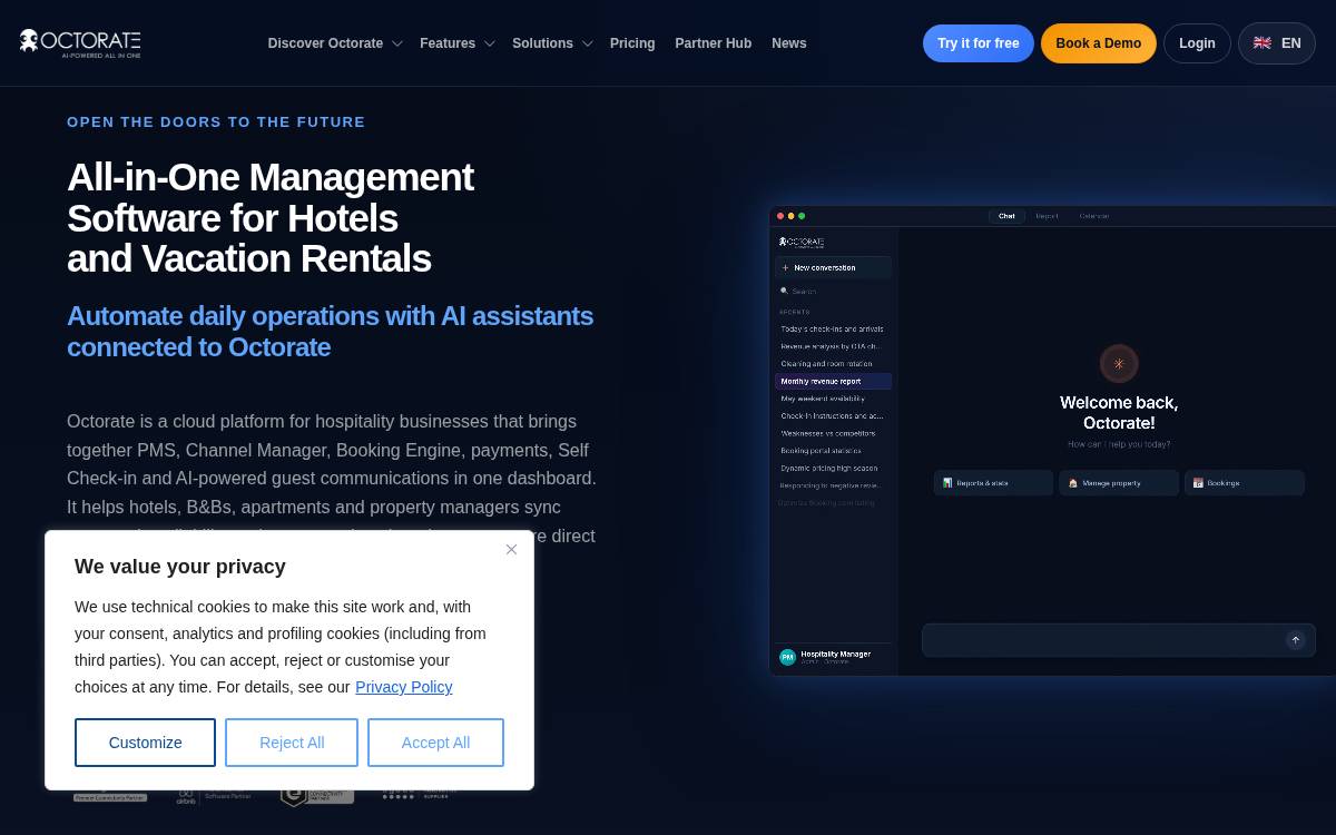 Octorate website preview