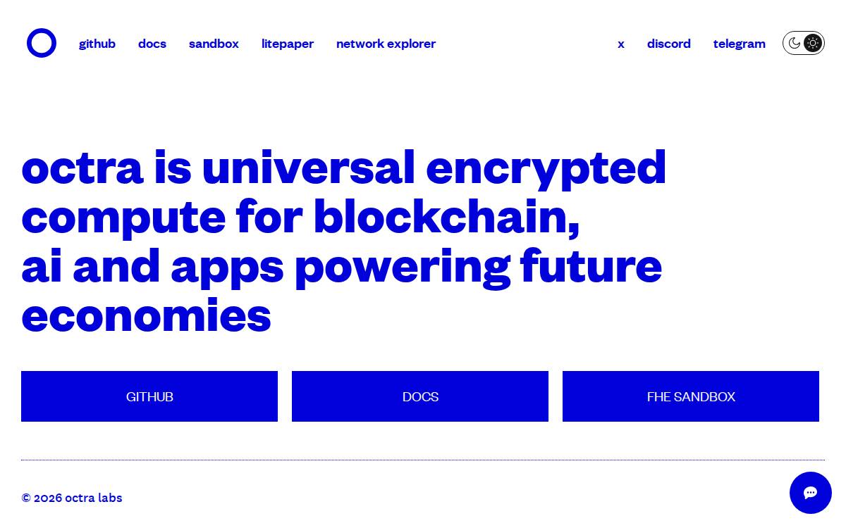 Octra website preview