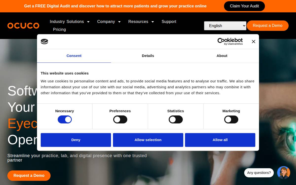 Ocuco website preview