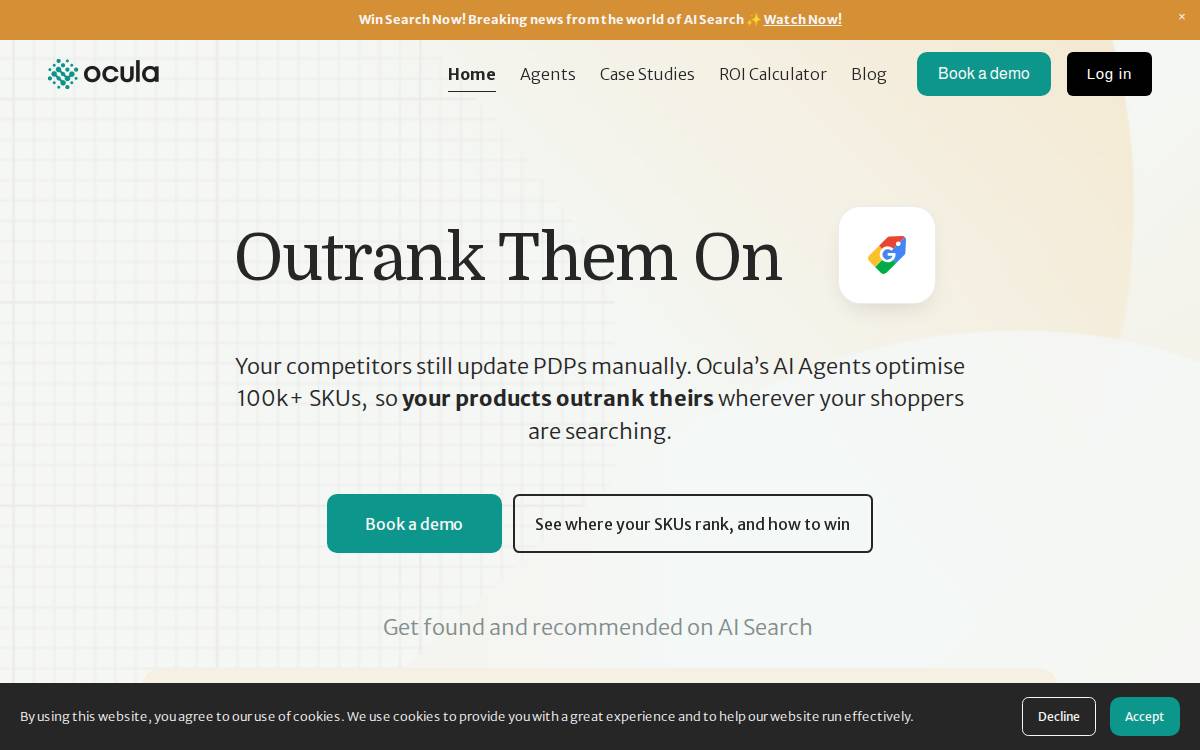 Ocula website preview
