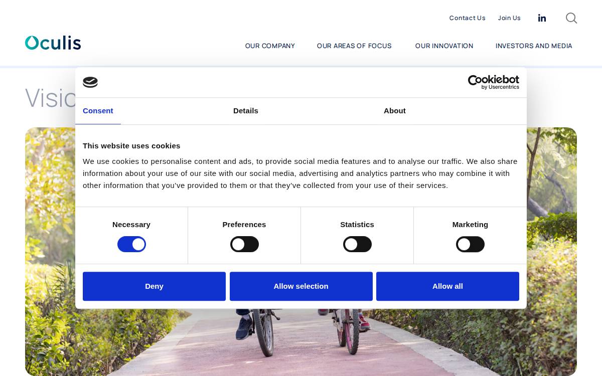 Oculis website preview