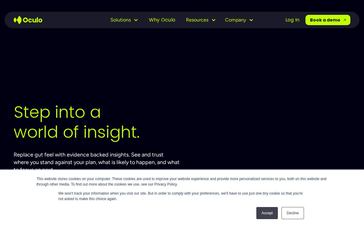 Oculo website preview