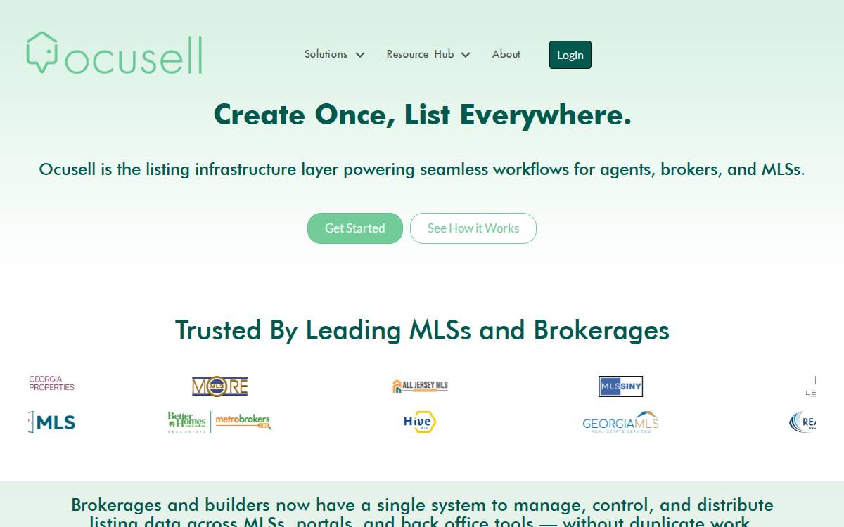 Ocusell website preview