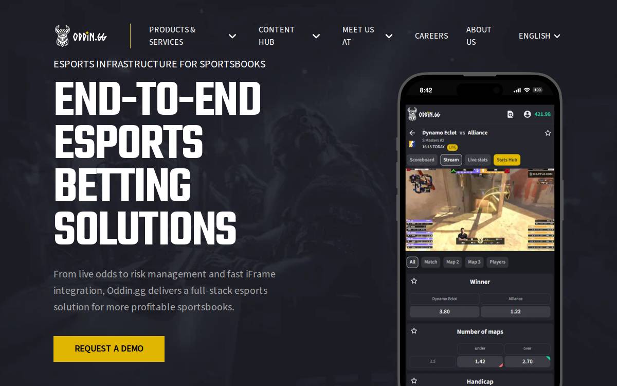 Oddin website preview