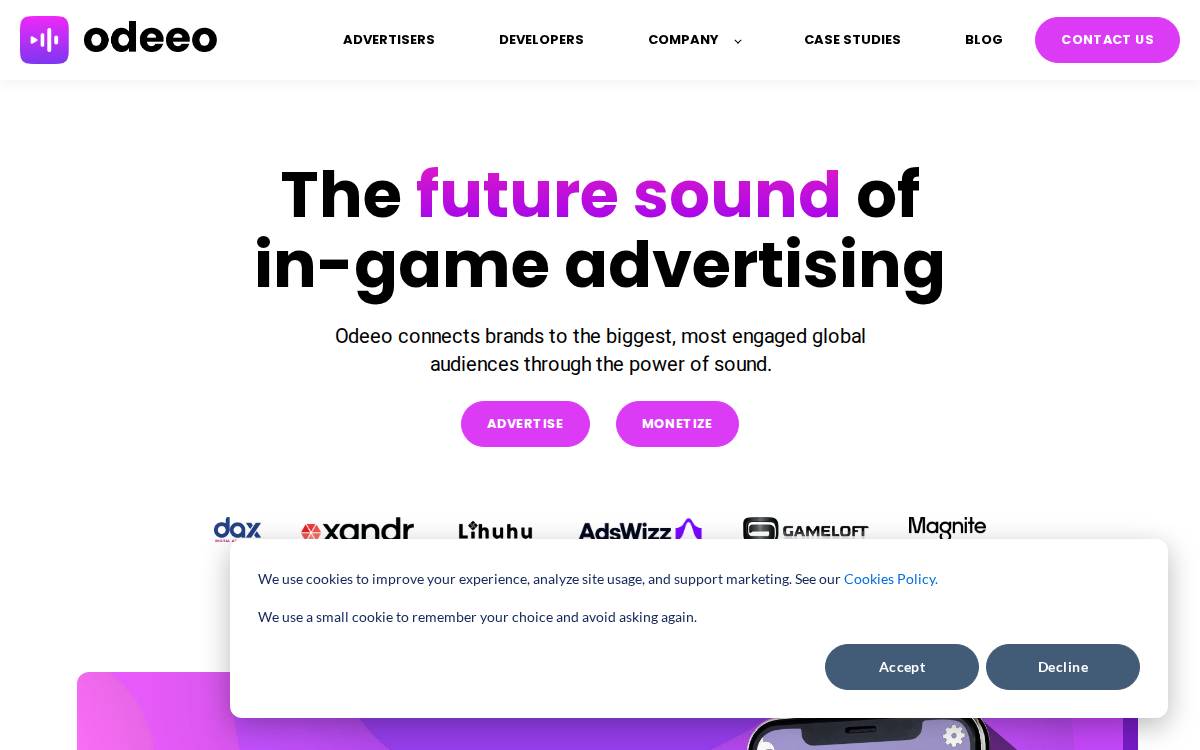 Odeeo website preview