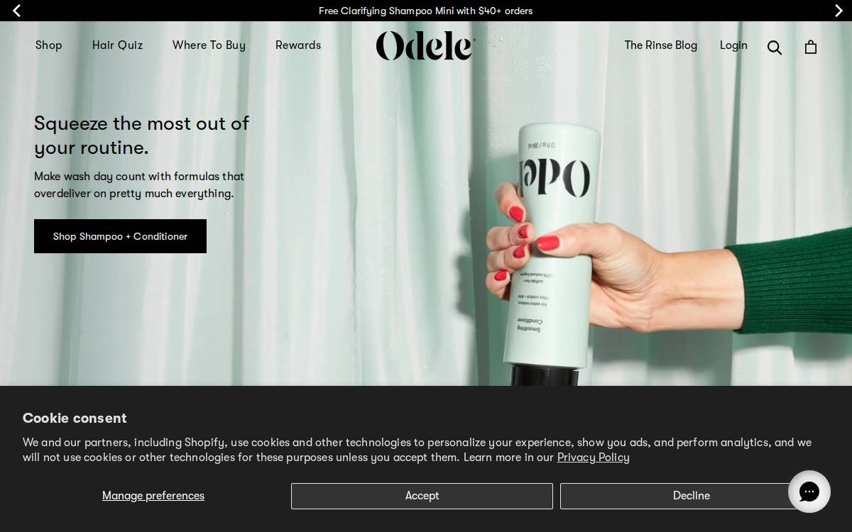 Odele website preview