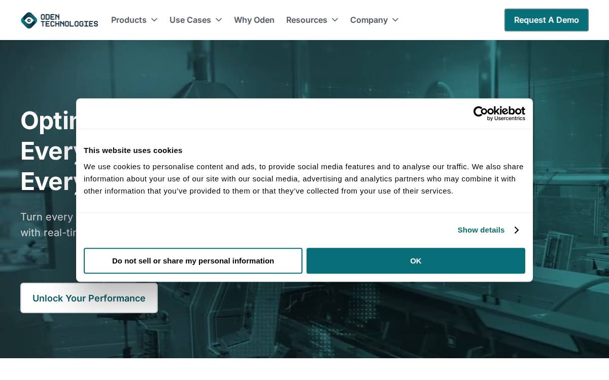 Oden Technologies website preview