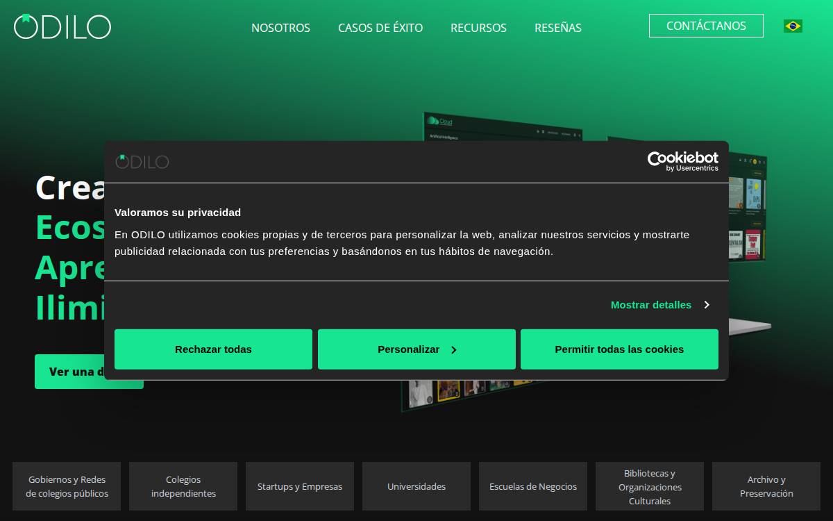 Odilo website preview
