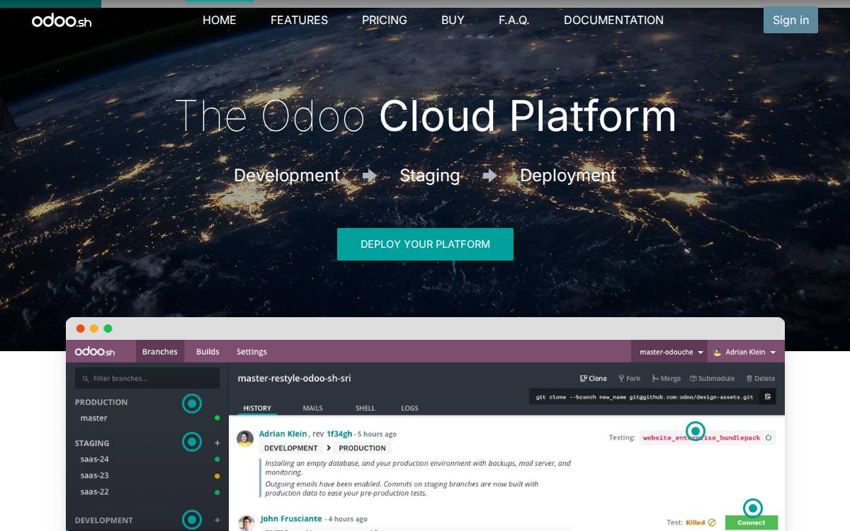 Odoo website preview