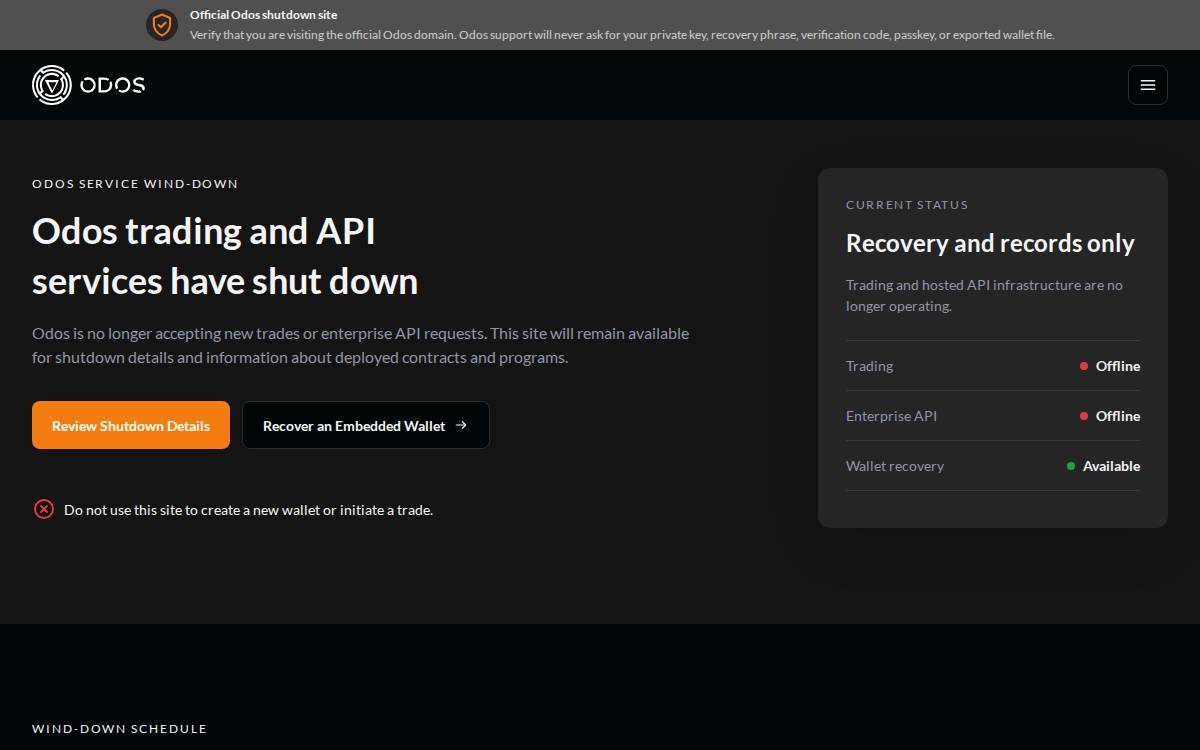 ODOS website preview